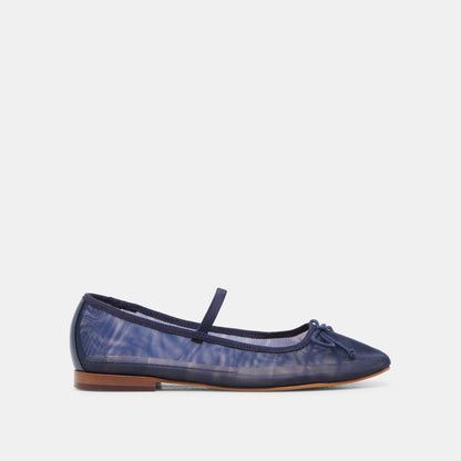 CADEL BALLET FLATS NAVY MESH - Dolce Vita