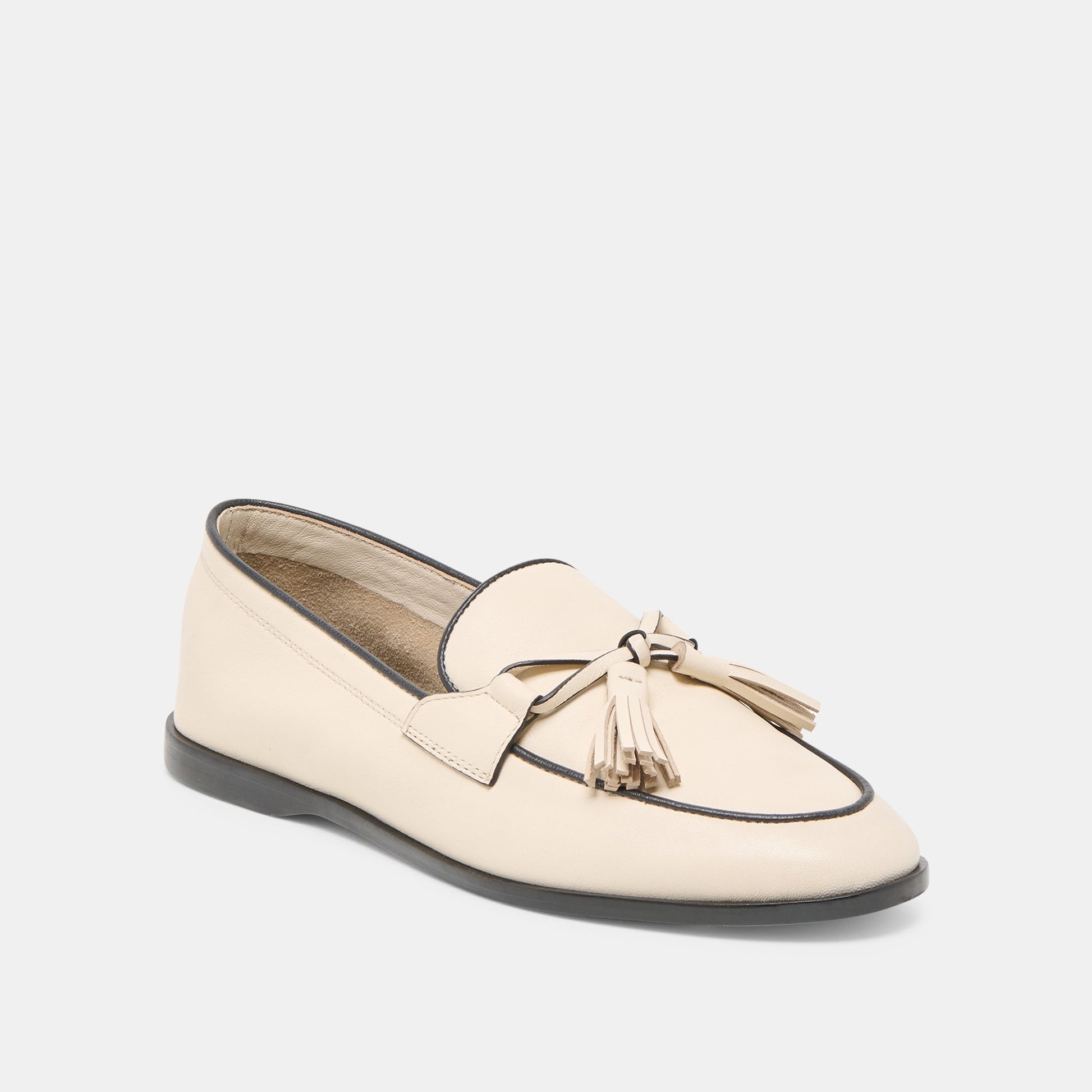 Loklan Ivory Leather Loafers - Dolce Vita