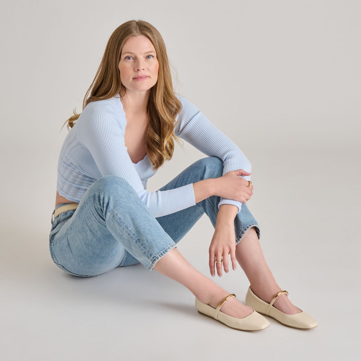 RADYA BALLET FLATS CREME LEATHER - Dolce Vita