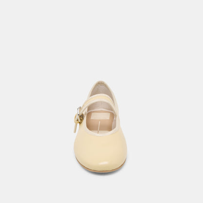 Roslyn Light Yellow Leather Ballet Flats - Dolce Vita