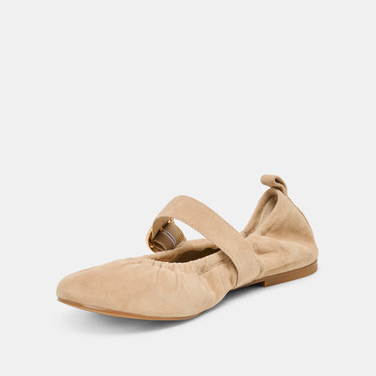 Caely Camel Suede Ballet Flats - Dolce Vita