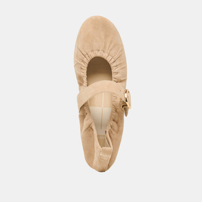 Caely Camel Suede Ballet Flats - Dolce Vita