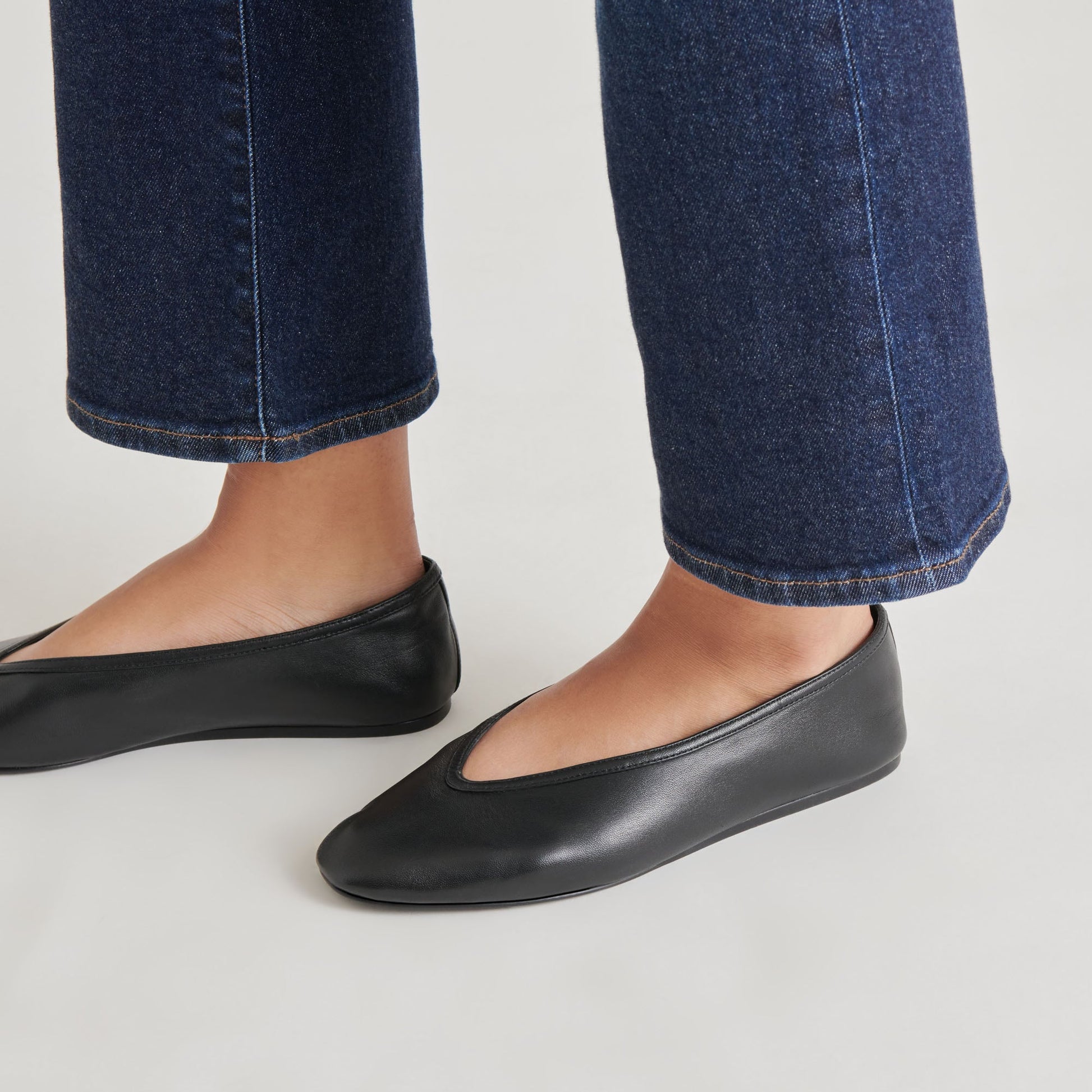 Braidy Black Leather Ballet Flats - Dolce Vita