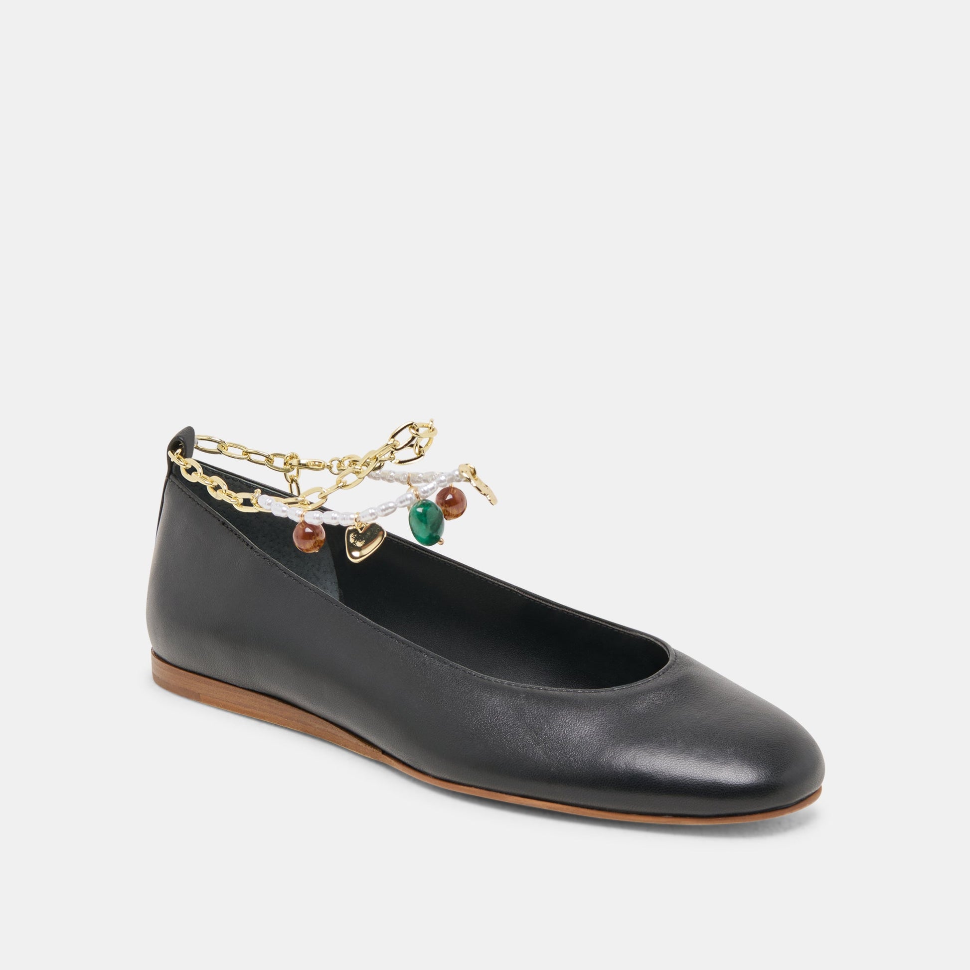 Baiden Black Leather Ballet Flats - Dolce Vita