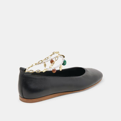 Baiden Black Leather Ballet Flats - Dolce Vita