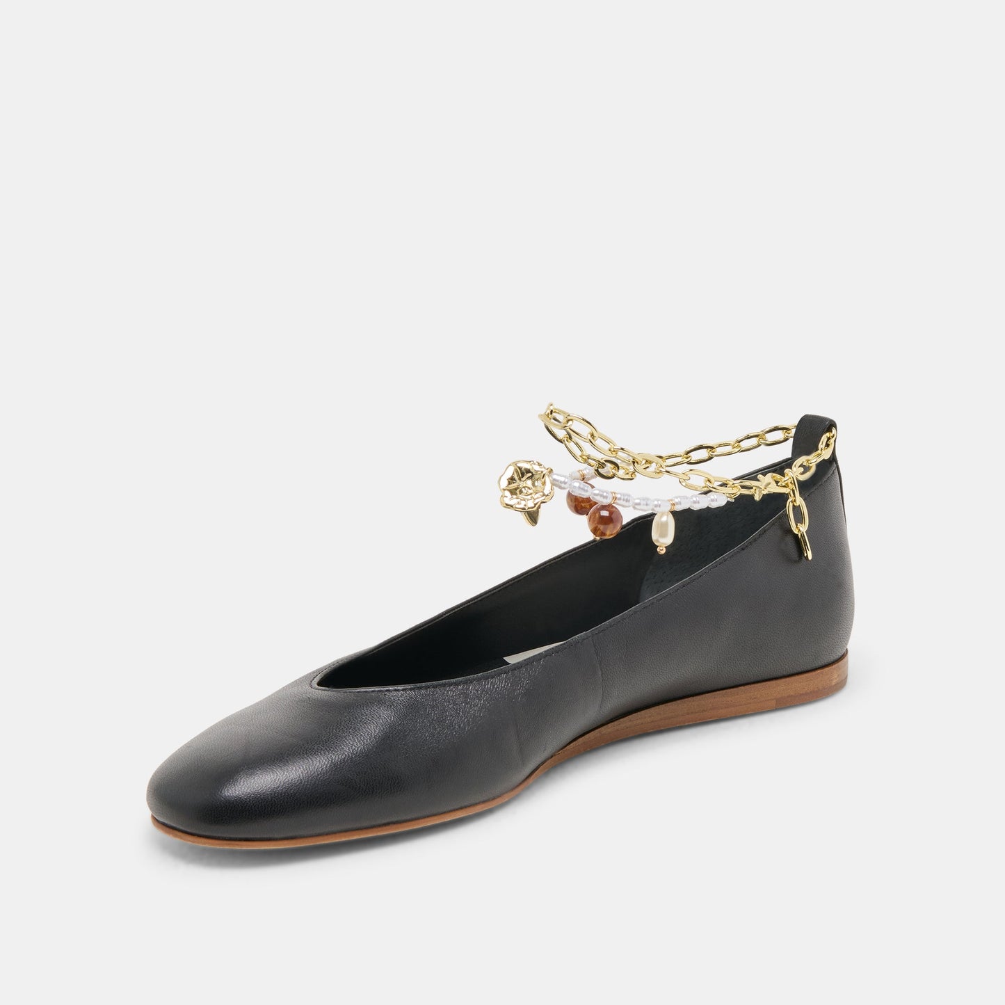 Baiden Black Leather Ballet Flats - Dolce Vita