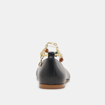 Baiden Black Leather Ballet Flats - Dolce Vita