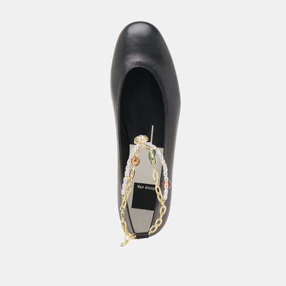 Baiden Black Leather Ballet Flats - Dolce Vita