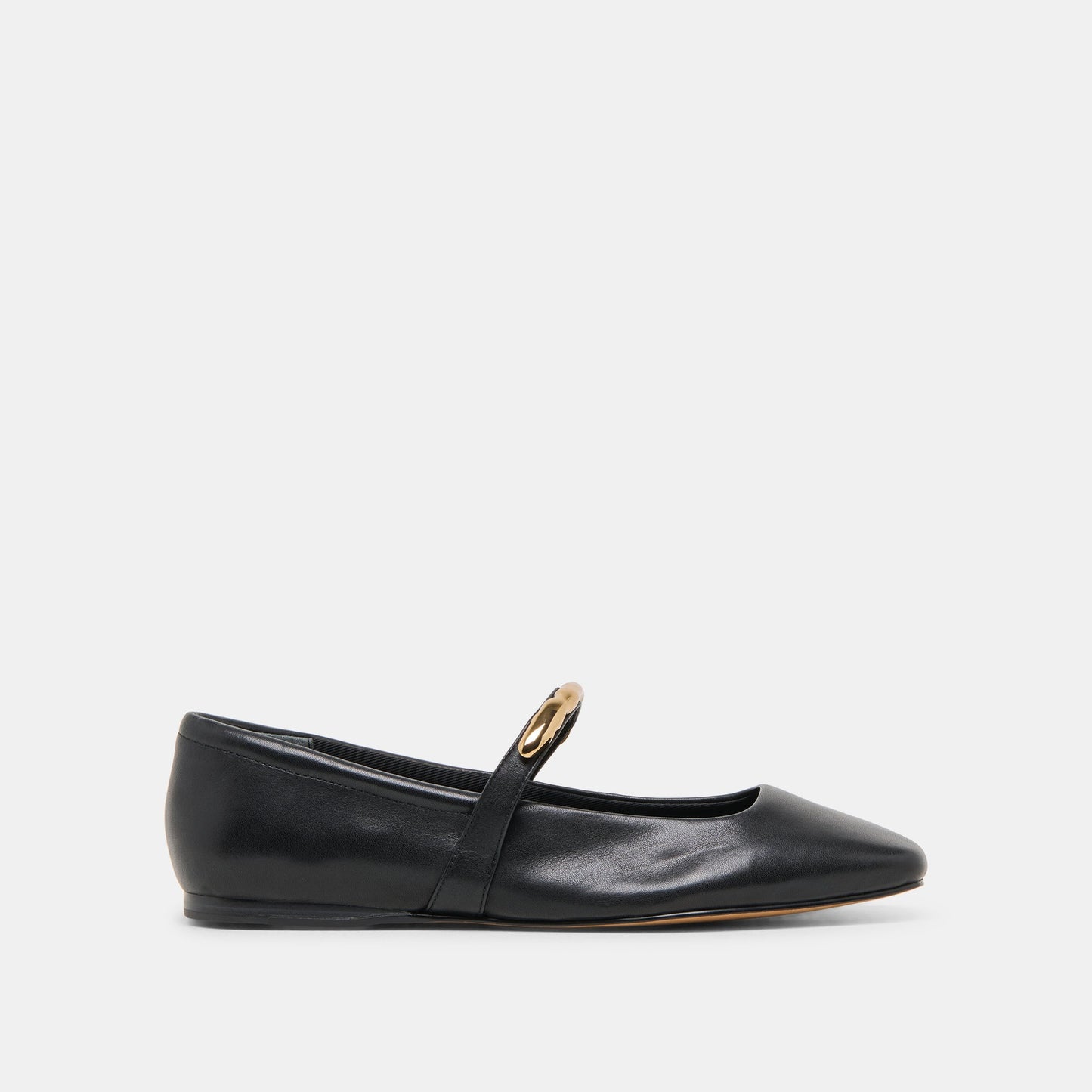RADYA BALLET FLATS BLACK LEATHER - Dolce Vita
