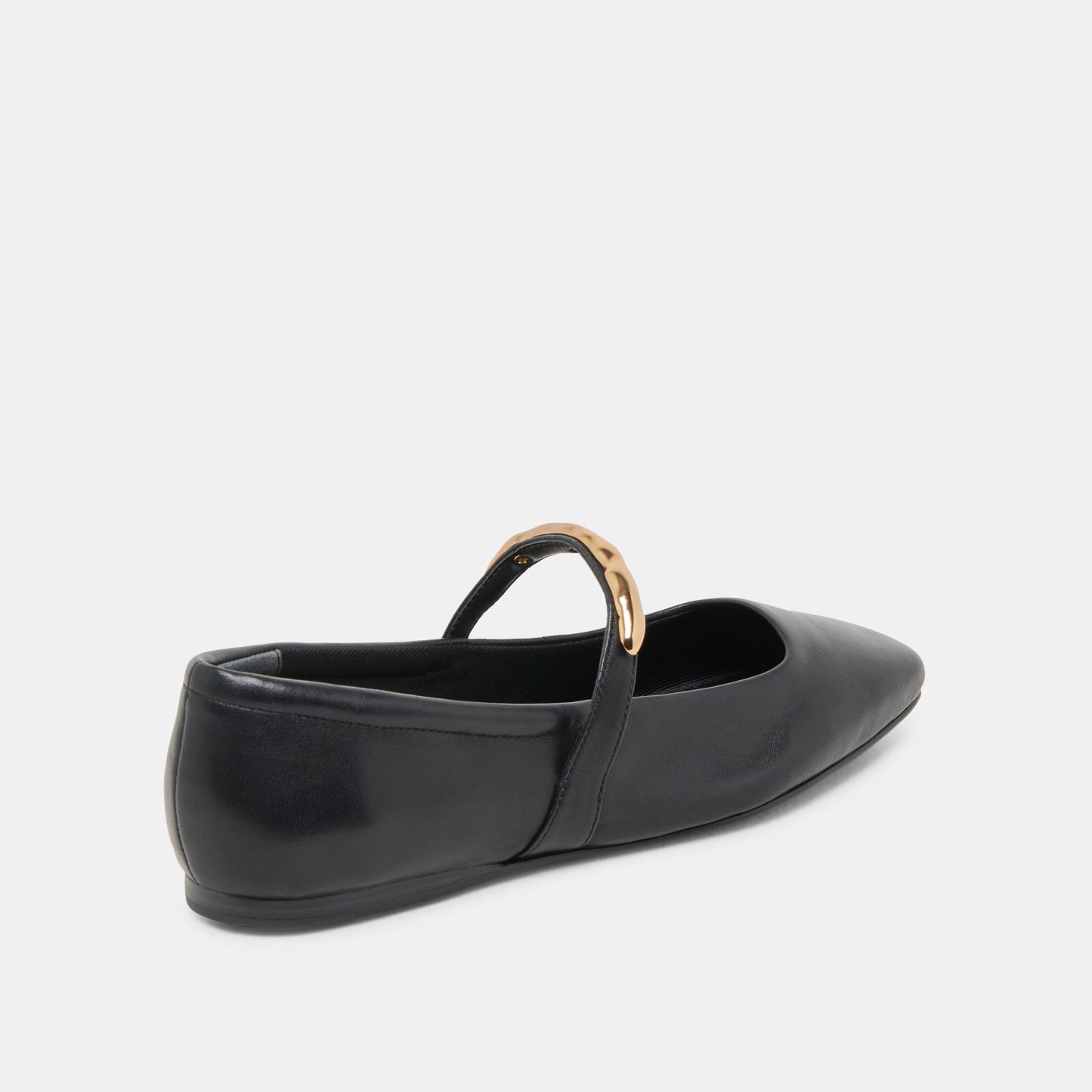 RADYA BALLET FLATS BLACK LEATHER - Dolce Vita