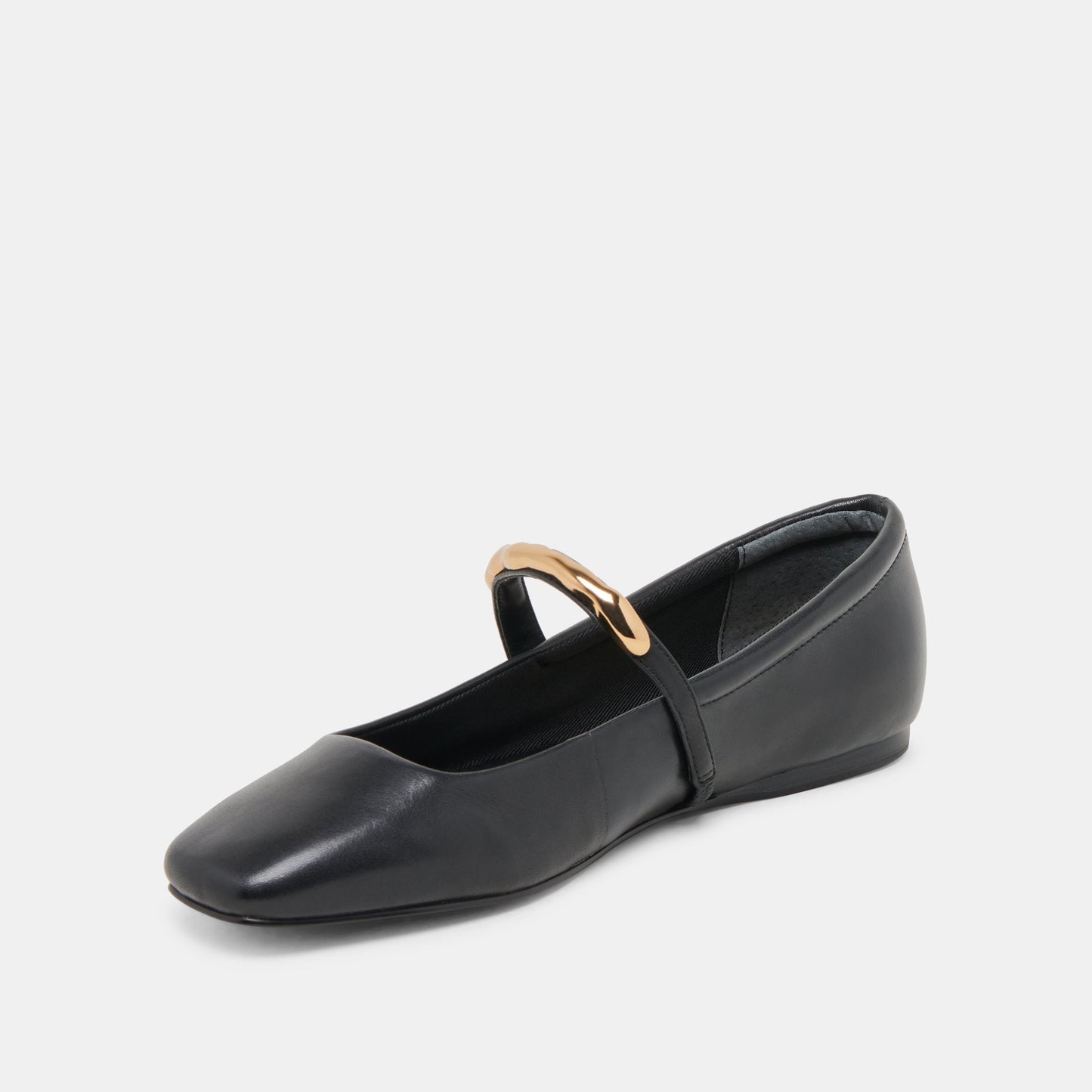 RADYA BALLET FLATS BLACK LEATHER - Dolce Vita