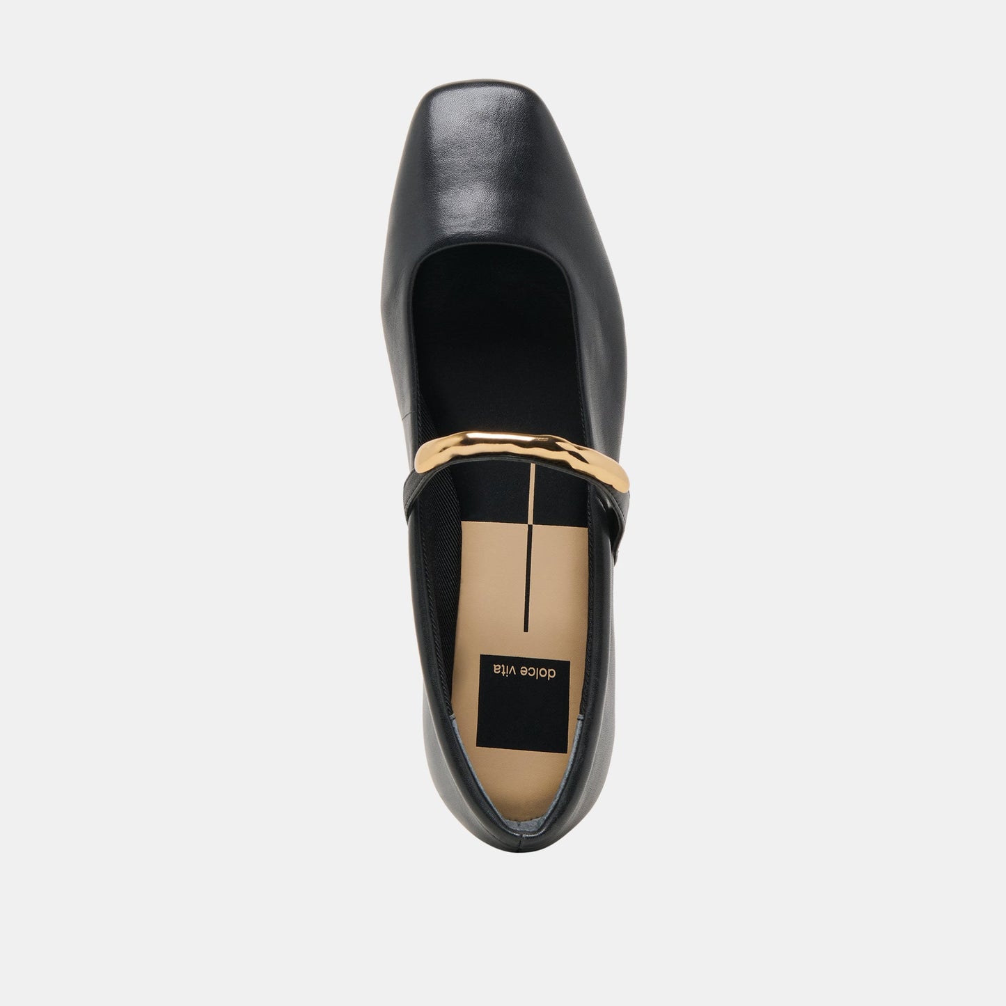 RADYA BALLET FLATS BLACK LEATHER - Dolce Vita