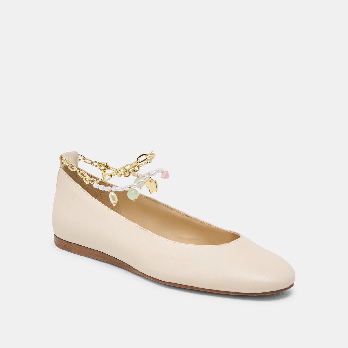 Baiden Bone Leather Ballet Flats - Dolce Vita