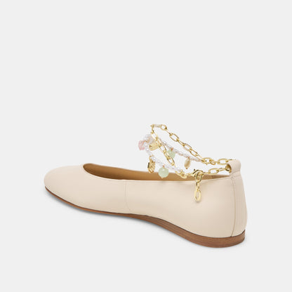Baiden Bone Leather Ballet Flats - Dolce Vita