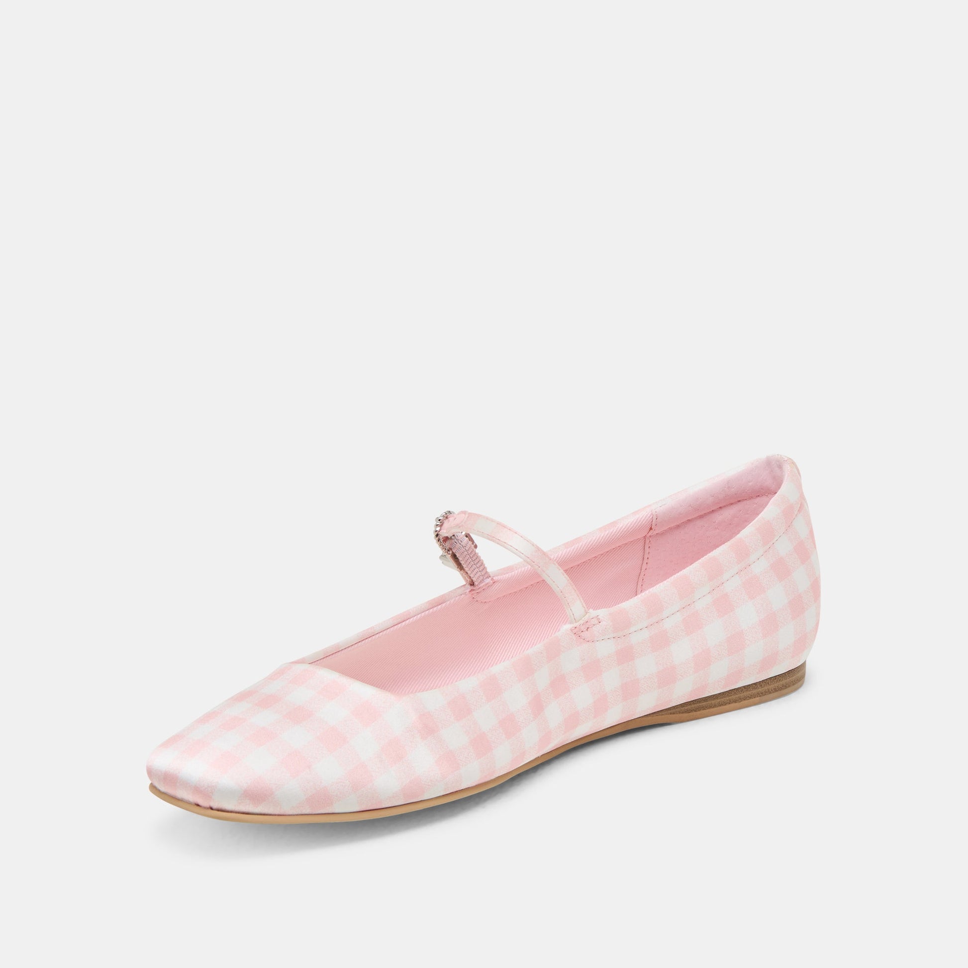 Reyes X Byrdie Golf Pink Plaid Gingham Wide Ballet Flats - Dolce Vita