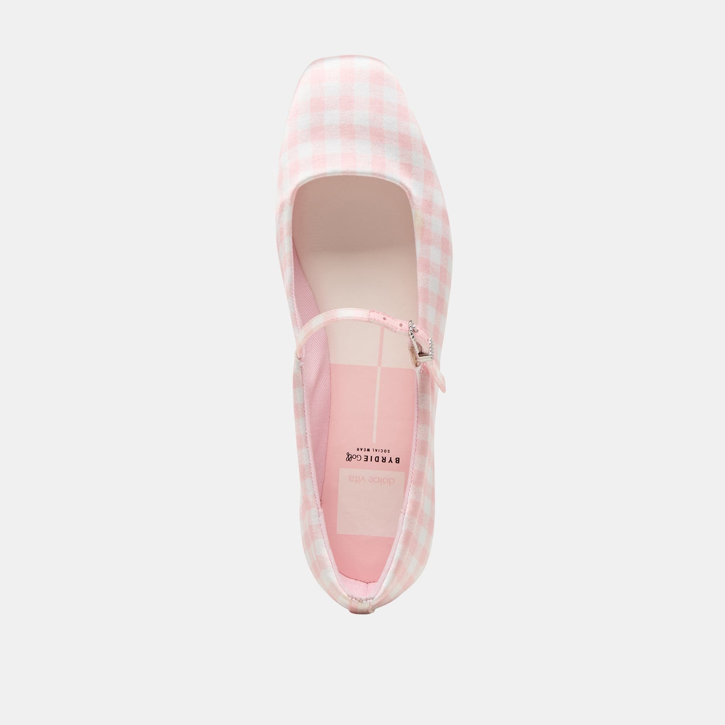Reyes X Byrdie Golf Pink Plaid Gingham Wide Ballet Flats - Dolce Vita
