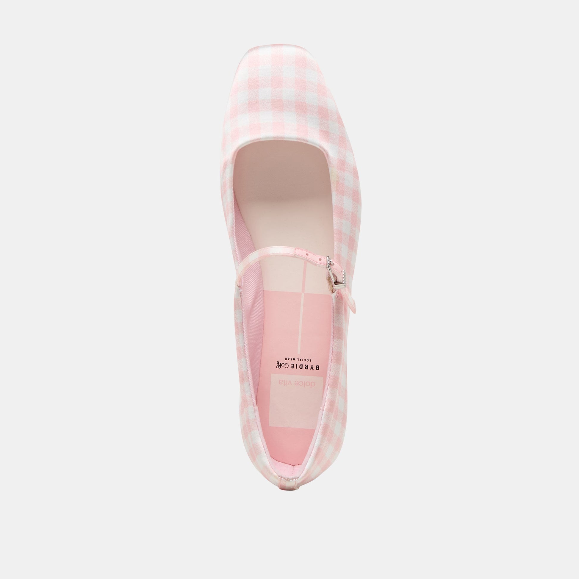 Reyes X Byrdie Golf Pink Plaid Gingham Wide Ballet Flats - Dolce Vita