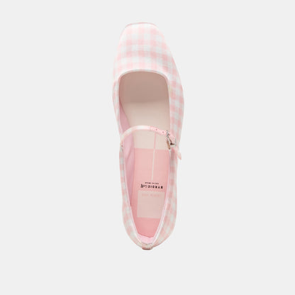 Reyes X Byrdie Golf Pink Plaid Gingham Wide Ballet Flats - Dolce Vita