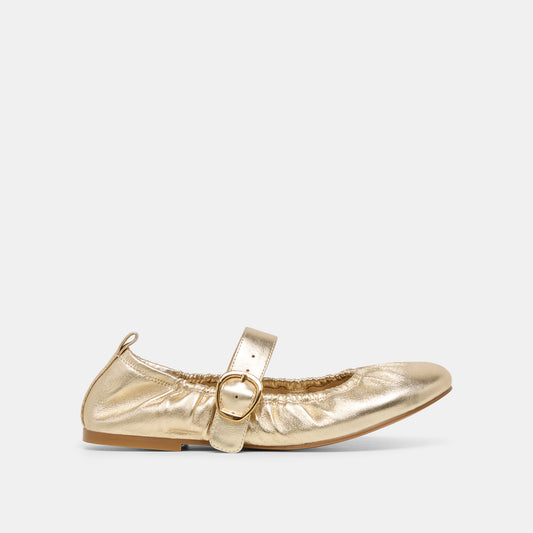 Caely Platinum Leather Ballet Flats - Dolce Vita