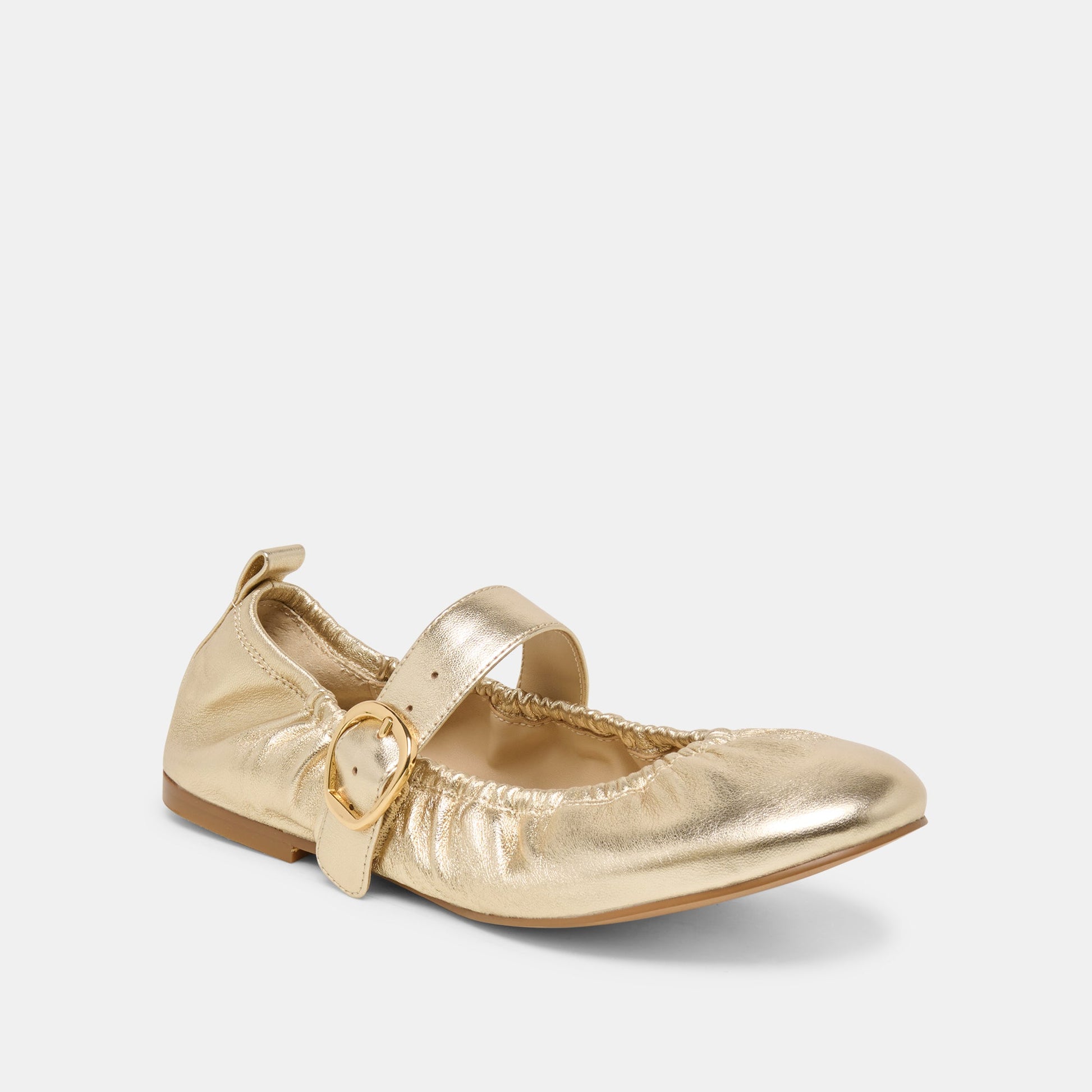 Caely Platinum Leather Ballet Flats - Dolce Vita