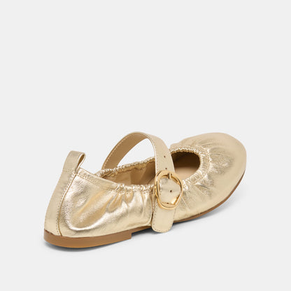 Caely Platinum Leather Ballet Flats - Dolce Vita