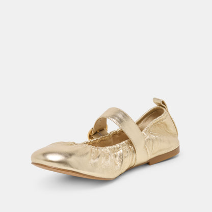 Caely Platinum Leather Ballet Flats - Dolce Vita