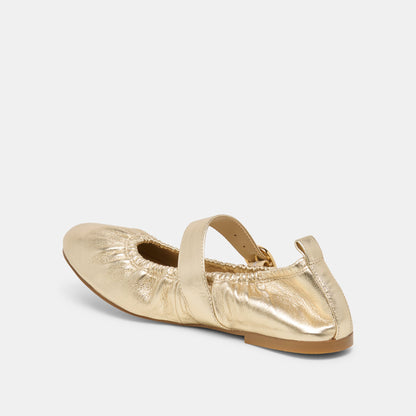 Caely Platinum Leather Ballet Flats - Dolce Vita