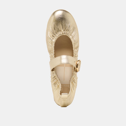 Caely Platinum Leather Ballet Flats - Dolce Vita