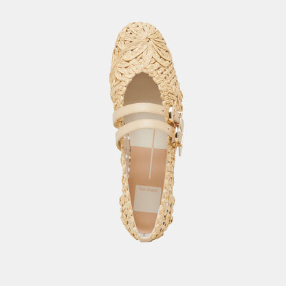 BAYLEE SUNFLOWER BALLET FLATS LT NATURAL MACRAME - Dolce Vita