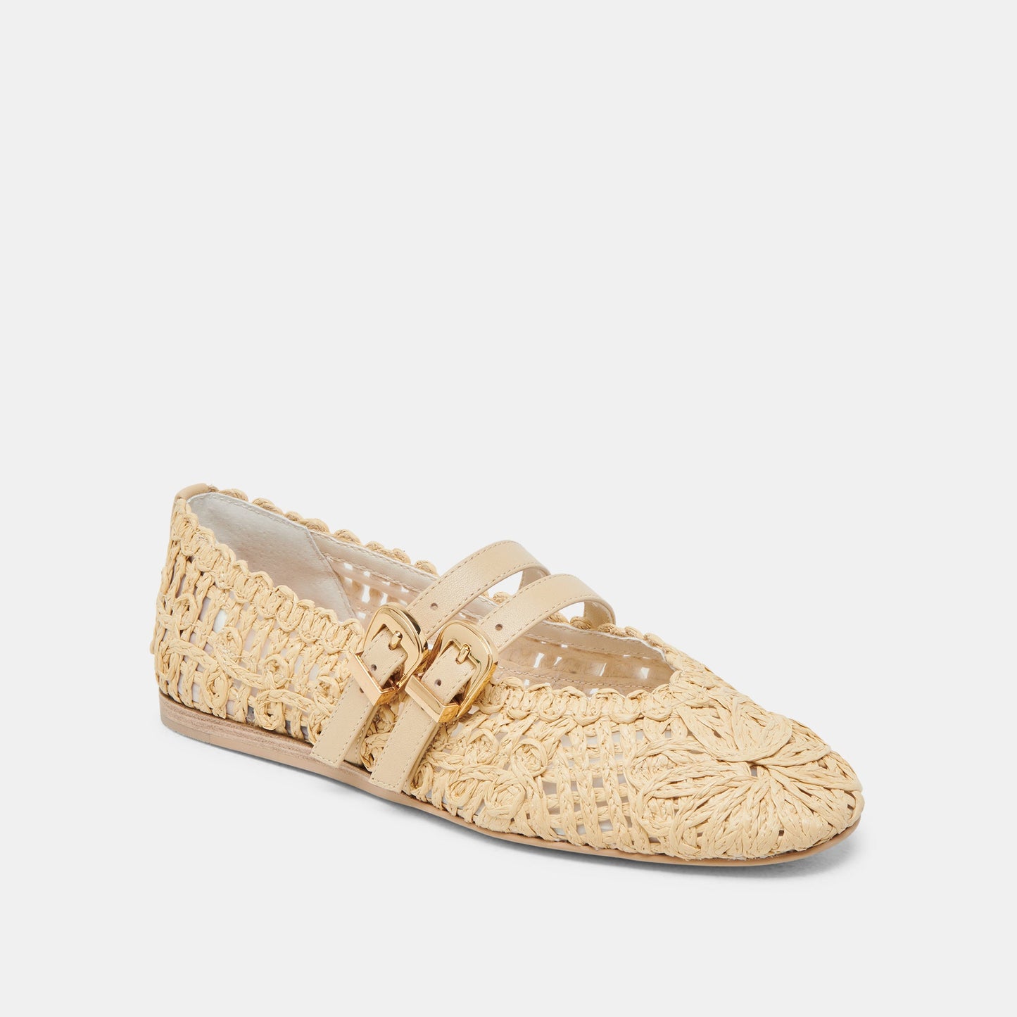 BAYLEE SUNFLOWER BALLET FLATS LT NATURAL MACRAME - Dolce Vita