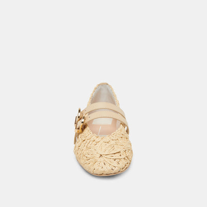 BAYLEE SUNFLOWER BALLET FLATS LT NATURAL MACRAME - Dolce Vita