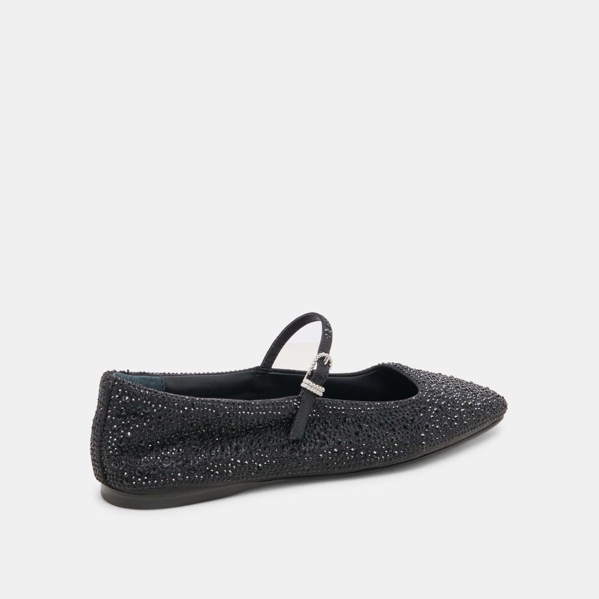 REYES CRYSTAL BALLET FLATS BLACK METALLIC CRYSTAL - Dolce Vita