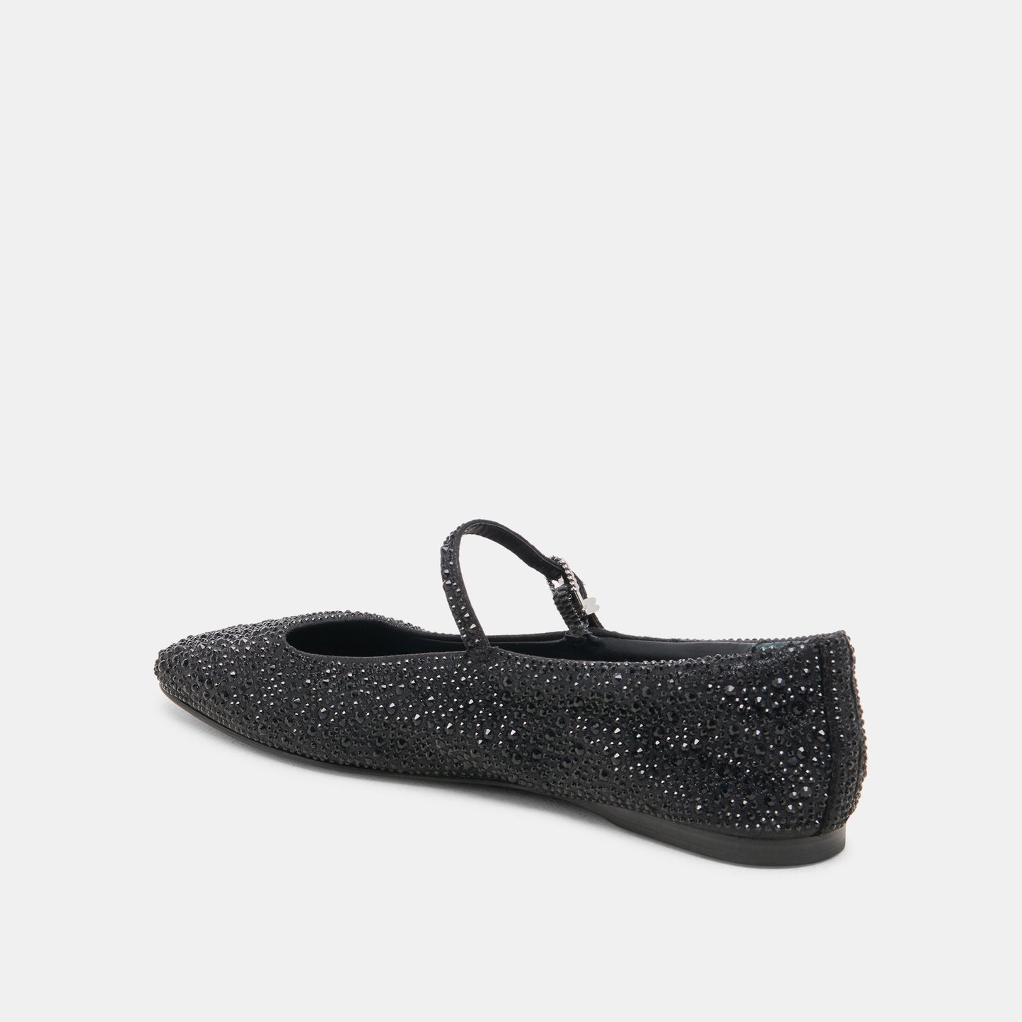 REYES CRYSTAL BALLET FLATS BLACK METALLIC CRYSTAL - Dolce Vita