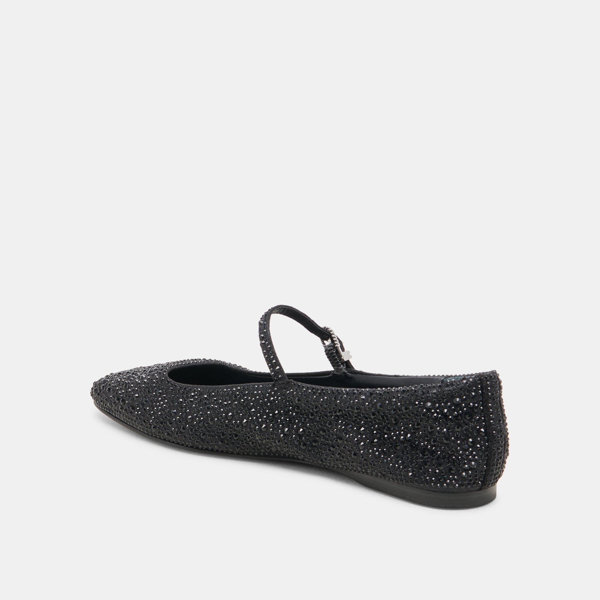 REYES CRYSTAL BALLET FLATS BLACK METALLIC CRYSTAL - Dolce Vita