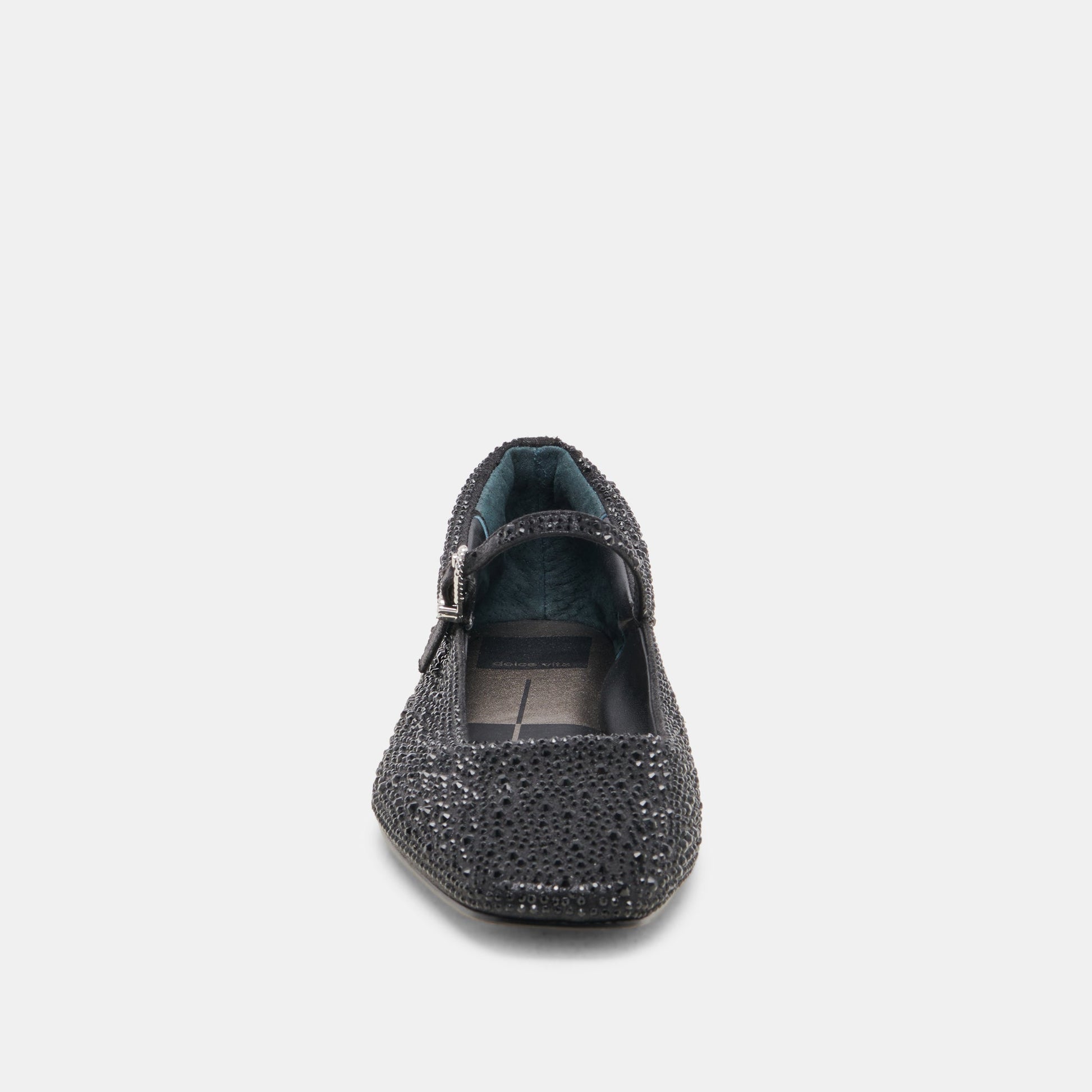 REYES CRYSTAL BALLET FLATS BLACK METALLIC CRYSTAL - Dolce Vita