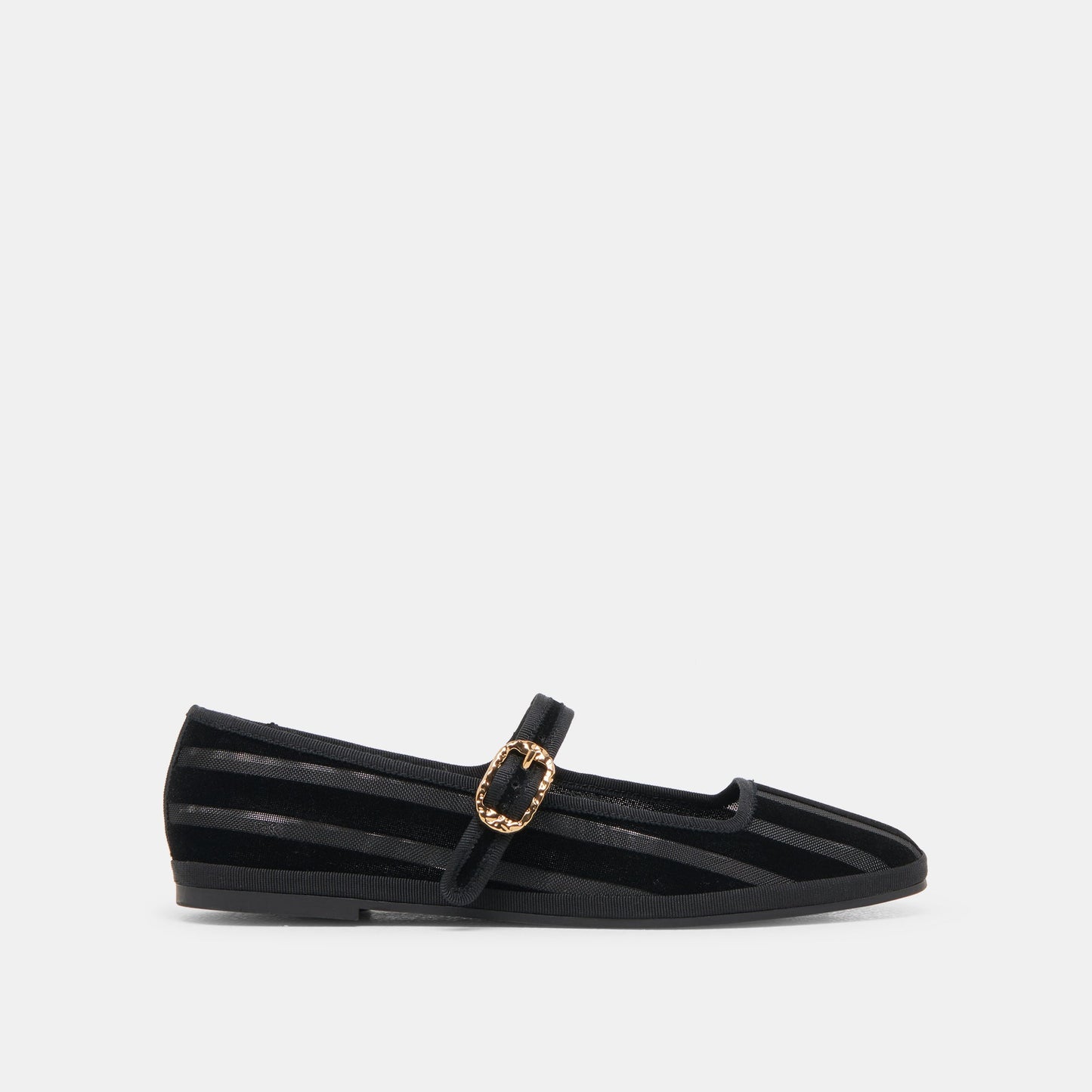 TAMEKA BALLET FLATS BLACK STRIPE MESH - Dolce Vita