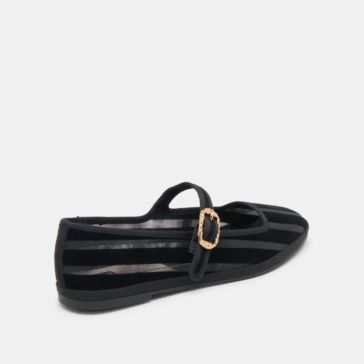 TAMEKA BALLET FLATS BLACK STRIPE MESH - Dolce Vita