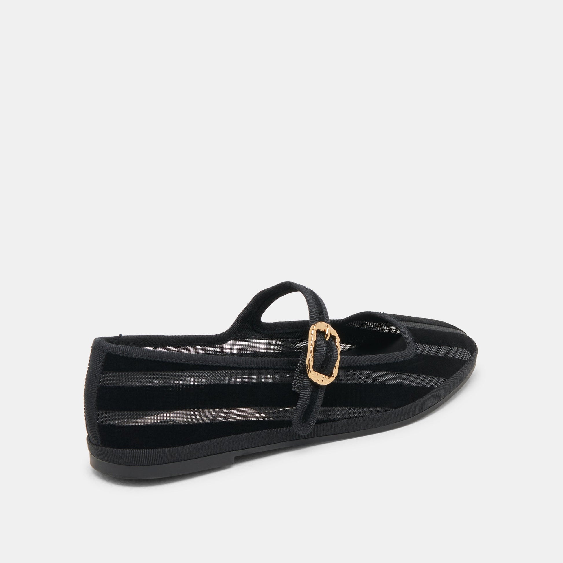 TAMEKA BALLET FLATS BLACK STRIPE MESH - Dolce Vita