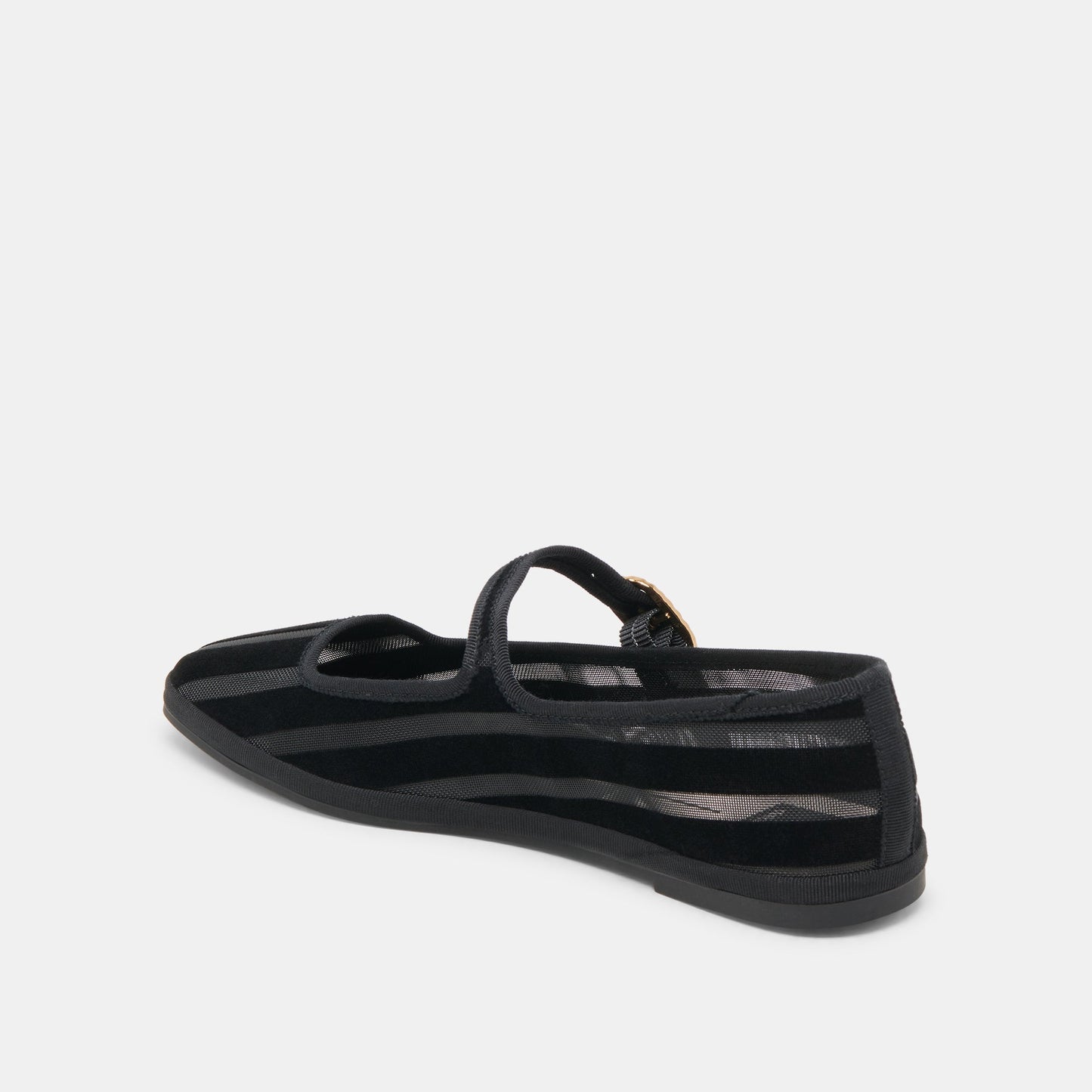 TAMEKA BALLET FLATS BLACK STRIPE MESH - Dolce Vita