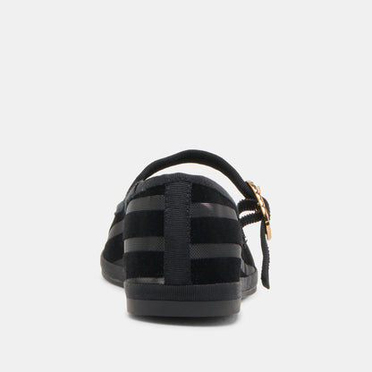 TAMEKA BALLET FLATS BLACK STRIPE MESH - Dolce Vita