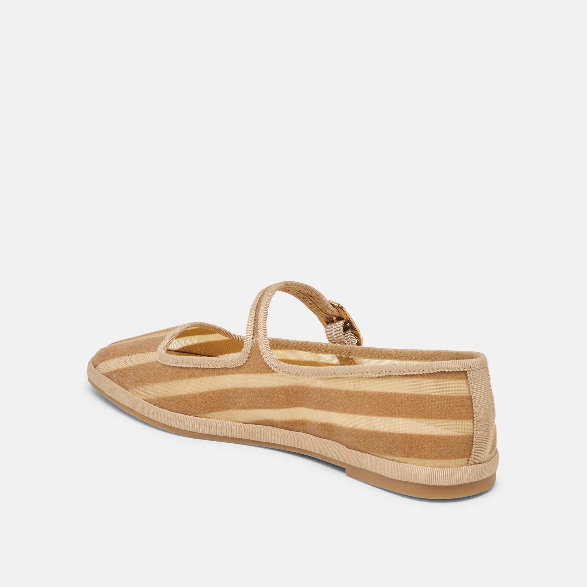 TAMEKA BALLET FLATS TAN STRIPE MESH - Dolce Vita