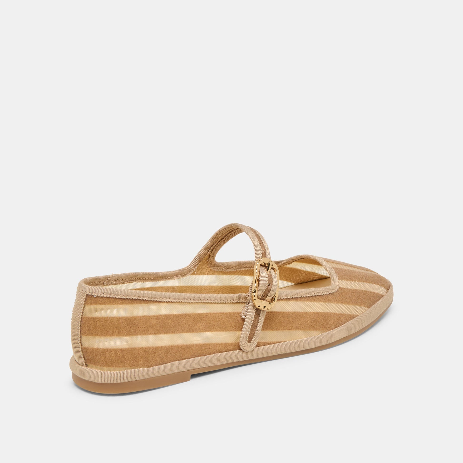 TAMEKA BALLET FLATS TAN STRIPE MESH - Dolce Vita