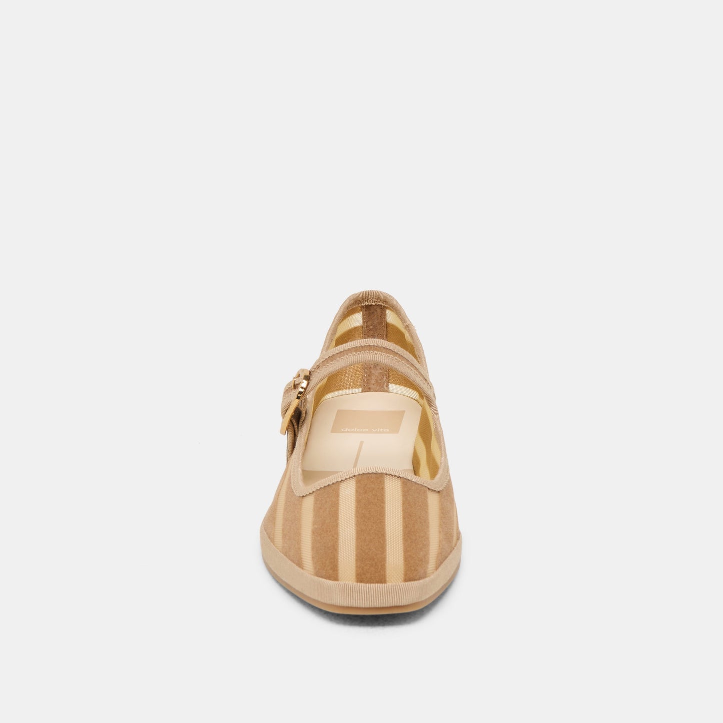 TAMEKA BALLET FLATS TAN STRIPE MESH - Dolce Vita