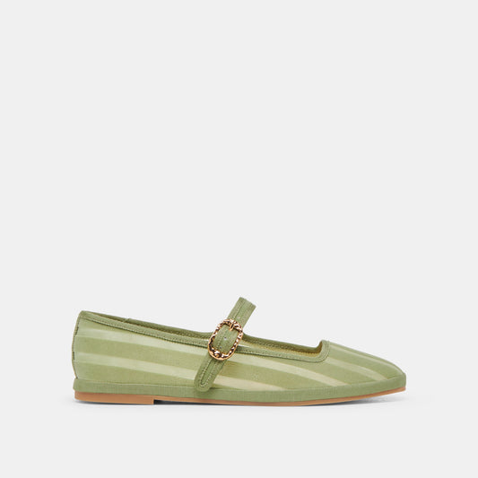 TAMEKA BALLET FLATS JADE STRIPE MESH - Dolce Vita