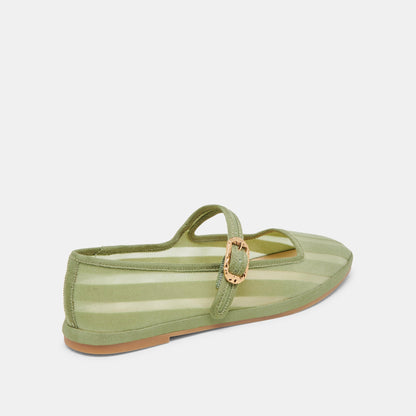 TAMEKA BALLET FLATS JADE STRIPE MESH - Dolce Vita