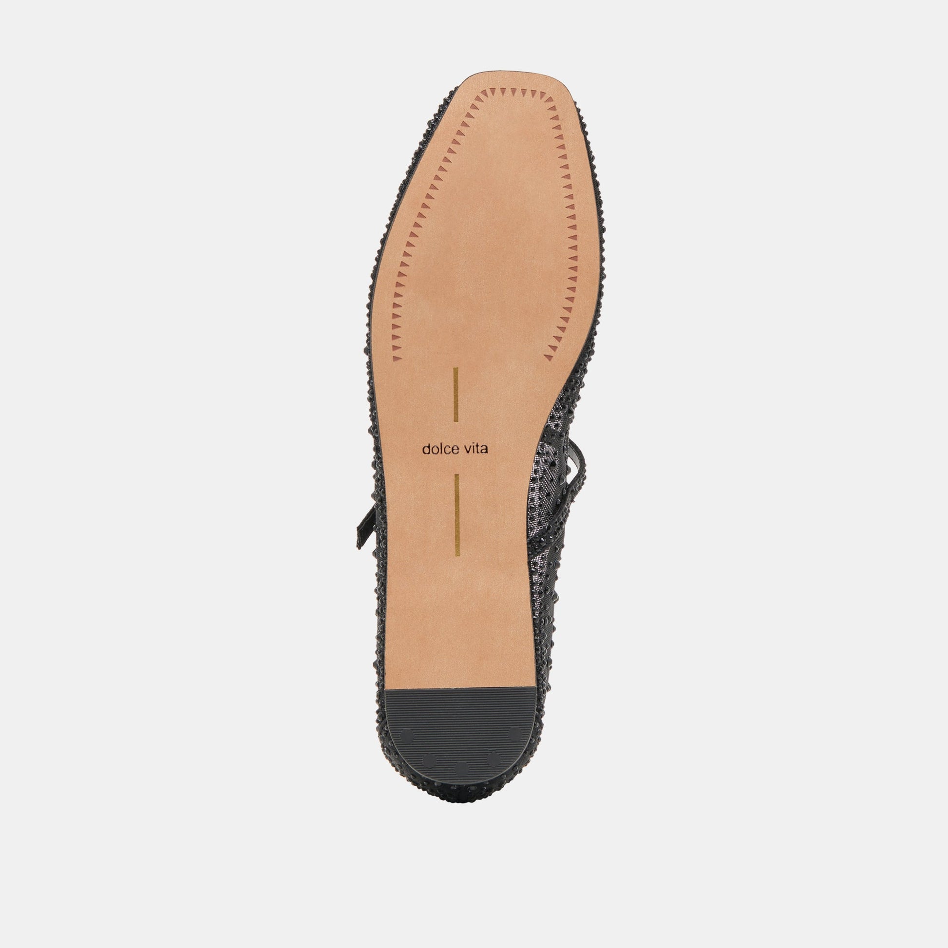 REYES CRYSTAL BALLET FLATS BLACK MESH - Dolce Vita