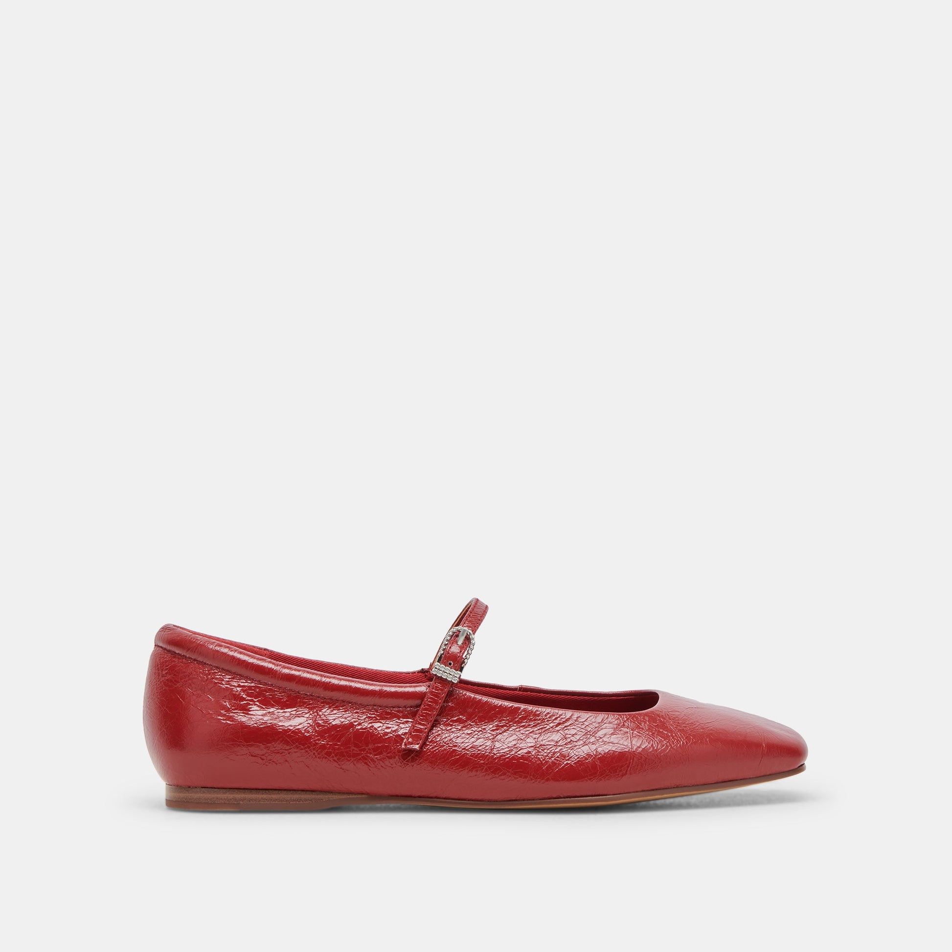 Reyes Ballet Flats Red Crinkle Patent - Dolce Vita
