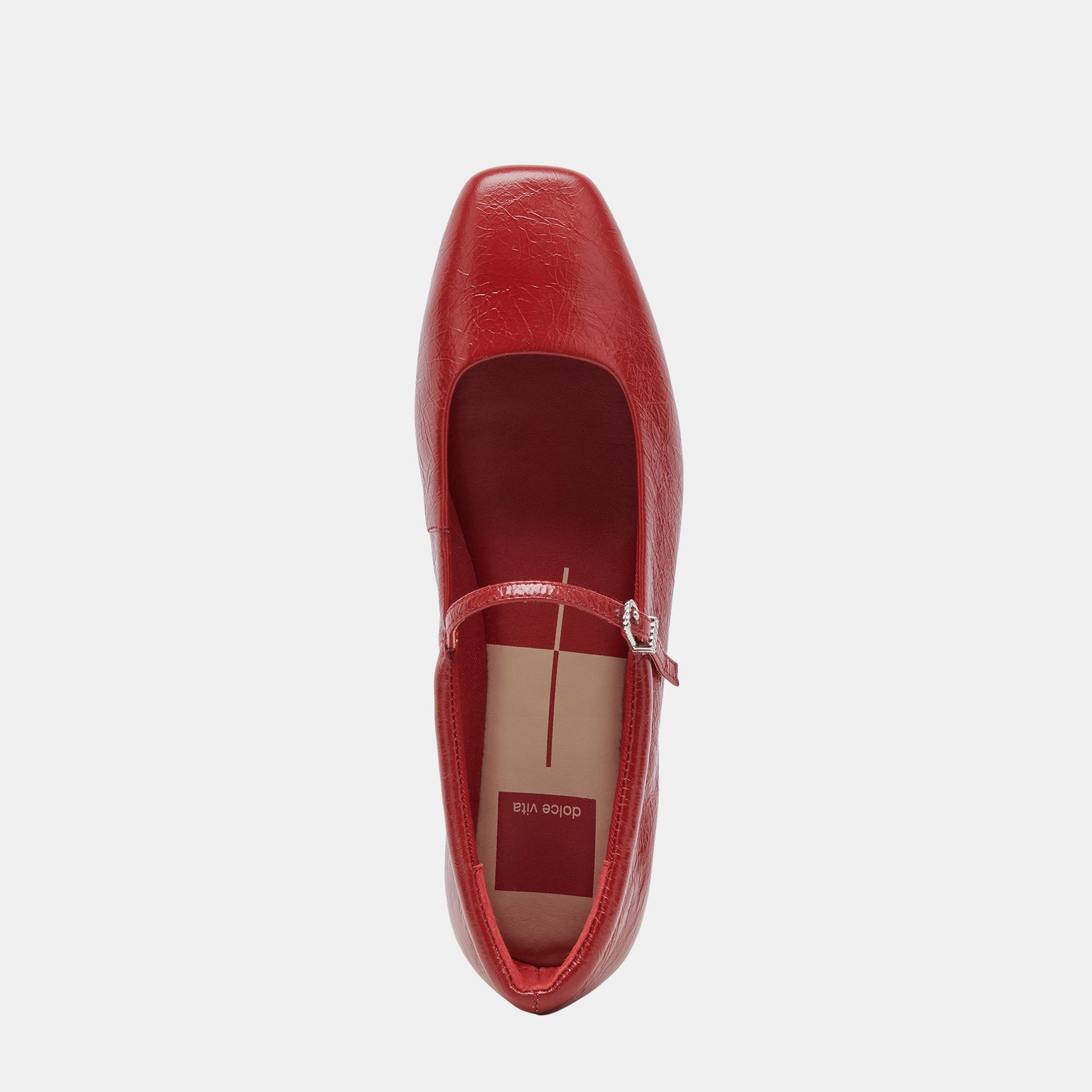 Reyes Ballet Flats Red Crinkle Patent - Dolce Vita