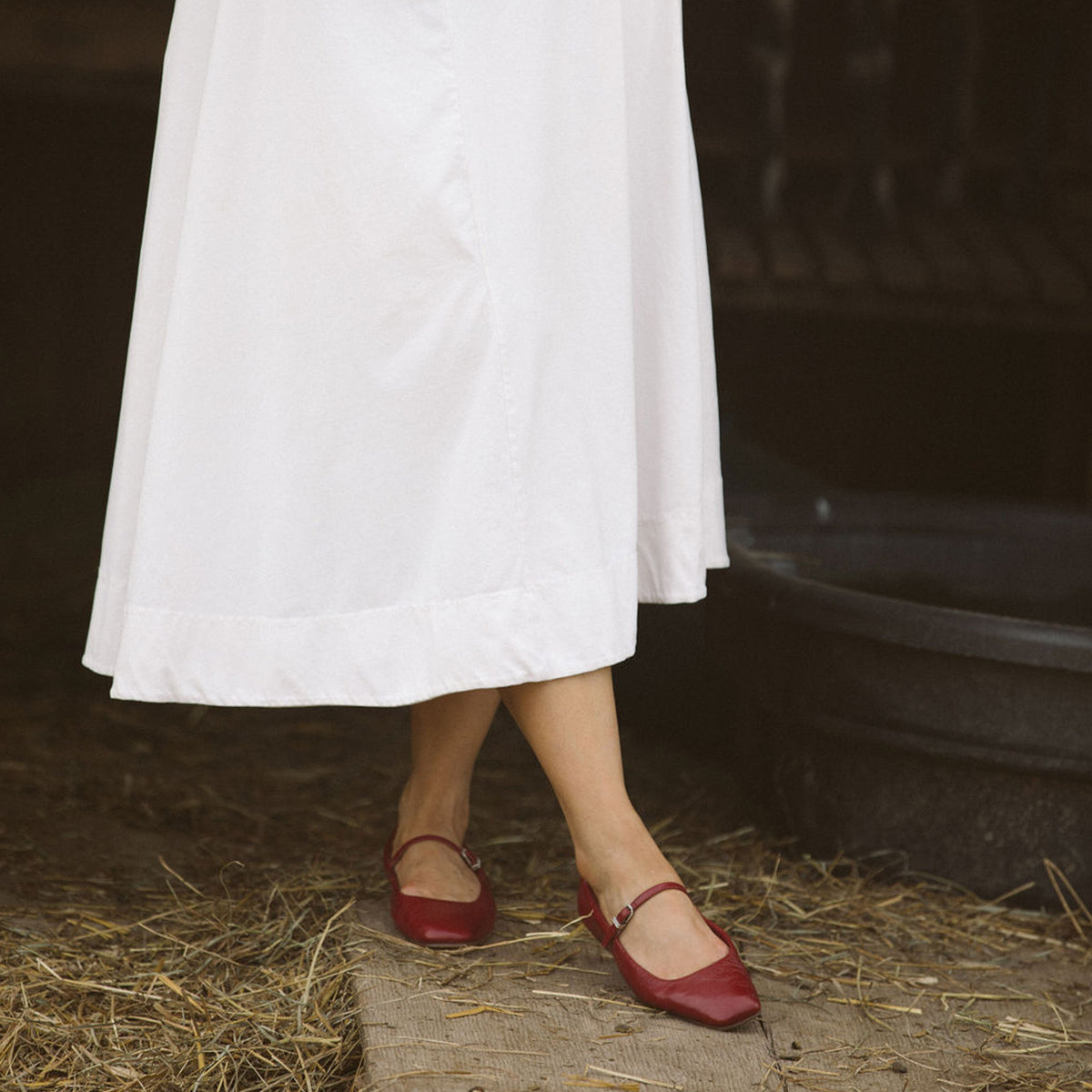 Reyes Ballet Flats Red Crinkle Patent - Dolce Vita