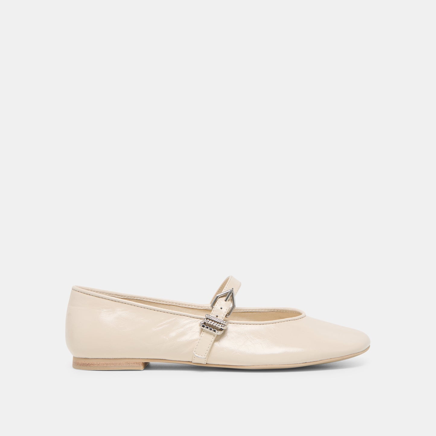 Alizza Creme Crinkle Patent Ballet Flats - Dolce Vita